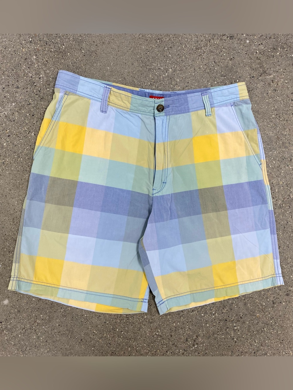 Vintage Pastel Izod Plaid Summer Golf Shorts size 36